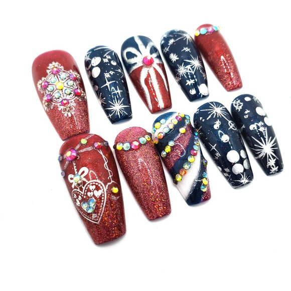 Medium Coffin Gel Press on Nails - Picture 4 of 6